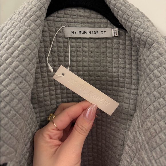 BNWT My Mum Made It Grey Quilted Jacket - Picture 3 of 9